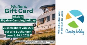 Rabattaktion Reisemobilmiete zu unserem 50. Geburtstag